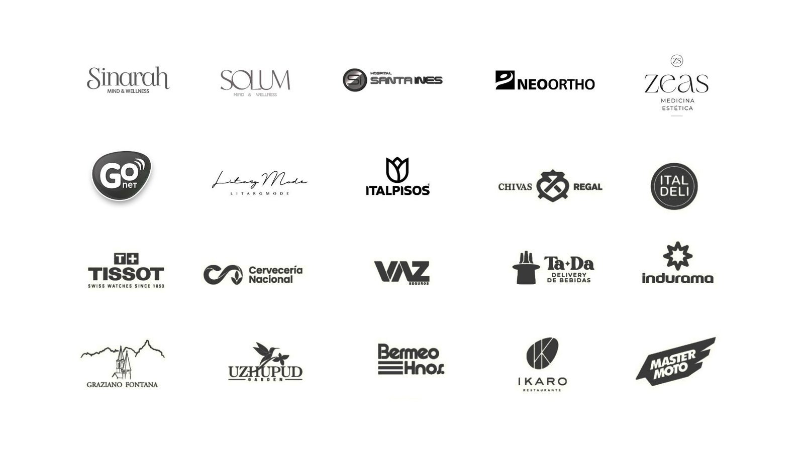 Marcas y clientes de Revolution: Tissot, Italpisos, Sinarah, Zeas, Indurama