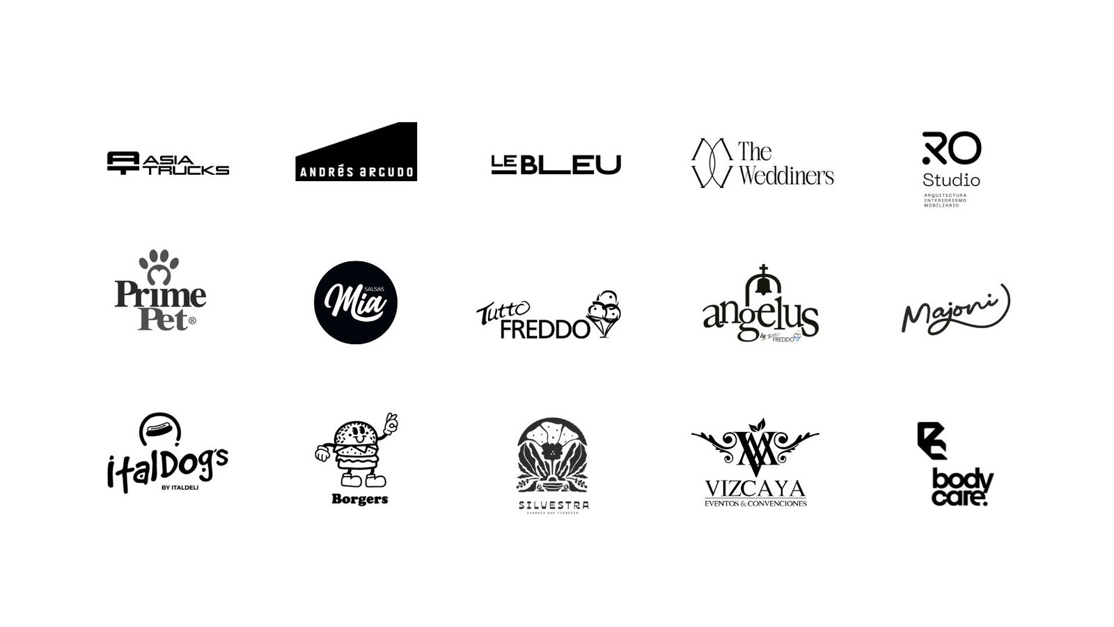 Marcas y clientes de Revolution: Chivas Regal, Cervecería Nacional, Ta-Da, Ikaro, VAZ